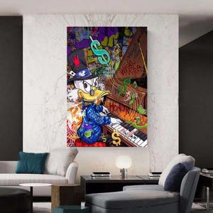 Leinwand Pop Art Donald Duck Klaviermalerei Kunstbilder Wandbilder Wandkunst Dekor Home Art