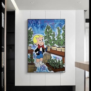 Graffiti Art Modern Alec Monopoly Canvas Paintings Richie Rich Posters and Prints Wall Art Pictures for Living Room