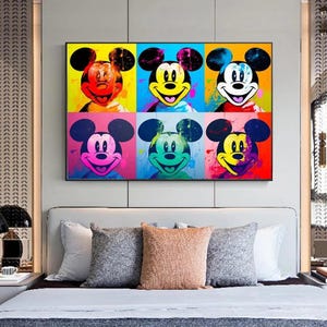 Mickey und Donald Duck Graffiti Leinwand Wandkunst Poster und Drucke Pop Street Art Gemälde an der Wand Kunst-Dekor