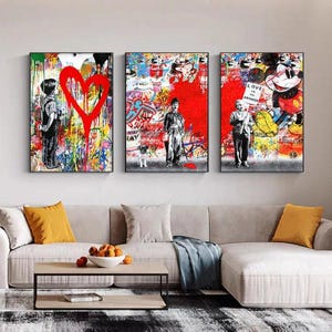 Banksy Graffiti Street Pop Art Funny Famous Portrait Abstract Canvas Painting Poster Print Home Decor