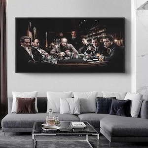 Pate Poster Klassische Film Gangster Leinwand Gemälde Coole Schwarz und Weiß Wand Kunst Bild für Modernes Zuhause Leben