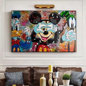 Micky Maus Donald Duck Graffiti Lustiges Poster Abstrakte Wand Kunst Druckt Leinwand Malerei Kinder Wohnzimmer Dekoration