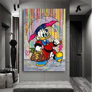 Graffiti Donald Duck Monopoly Alec Wall Street Kunst Bild Leinwand Malerei Dekor