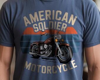 American Soldier Motorcycle PNG: Patriotic Biker Clipart (Digital Download)