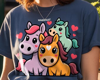 Kawaii Horse Friends PNG | Kids Cartoon Clipart (Digital Download)