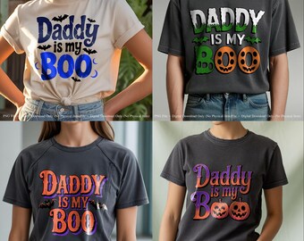 Daddy Is My Boo Halloween PNG | Toddler Shirt Design (Digital Download)