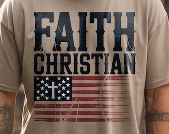 Faith Christian PNG, American Flag Cross Sublimation, Religious Patriotic Shirt Digital Download