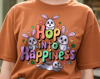 Bunny Clipart PNG | Hop Into Happiness, Easter Rabbit (Digital Download)