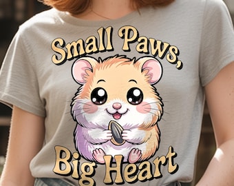 Kawaii Hamster PNG: Small Paws Big Heart Clipart (Digital Download)