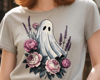 Vintage Floral Ghost PNG: Spooky Halloween Clipart (Digital Download)
