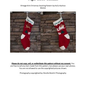 Night Before Christmas Vintage Knit Christmas Stocking Pattern