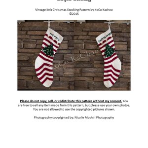 Striped Stocking Vintage Knit Christmas Stocking Pattern