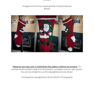 Santa Vintage Knit Christmas Stocking Pattern