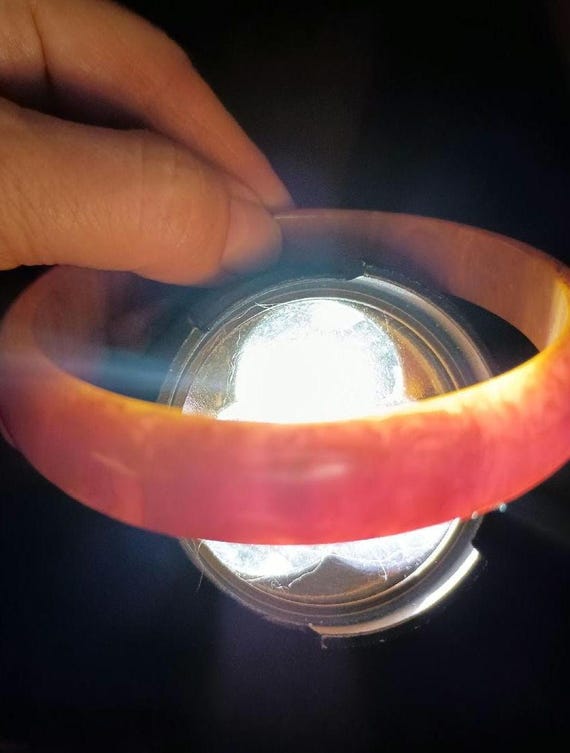 Secret Purple Gold Dust Swirl Bakelite Bangle Fas… - image 1