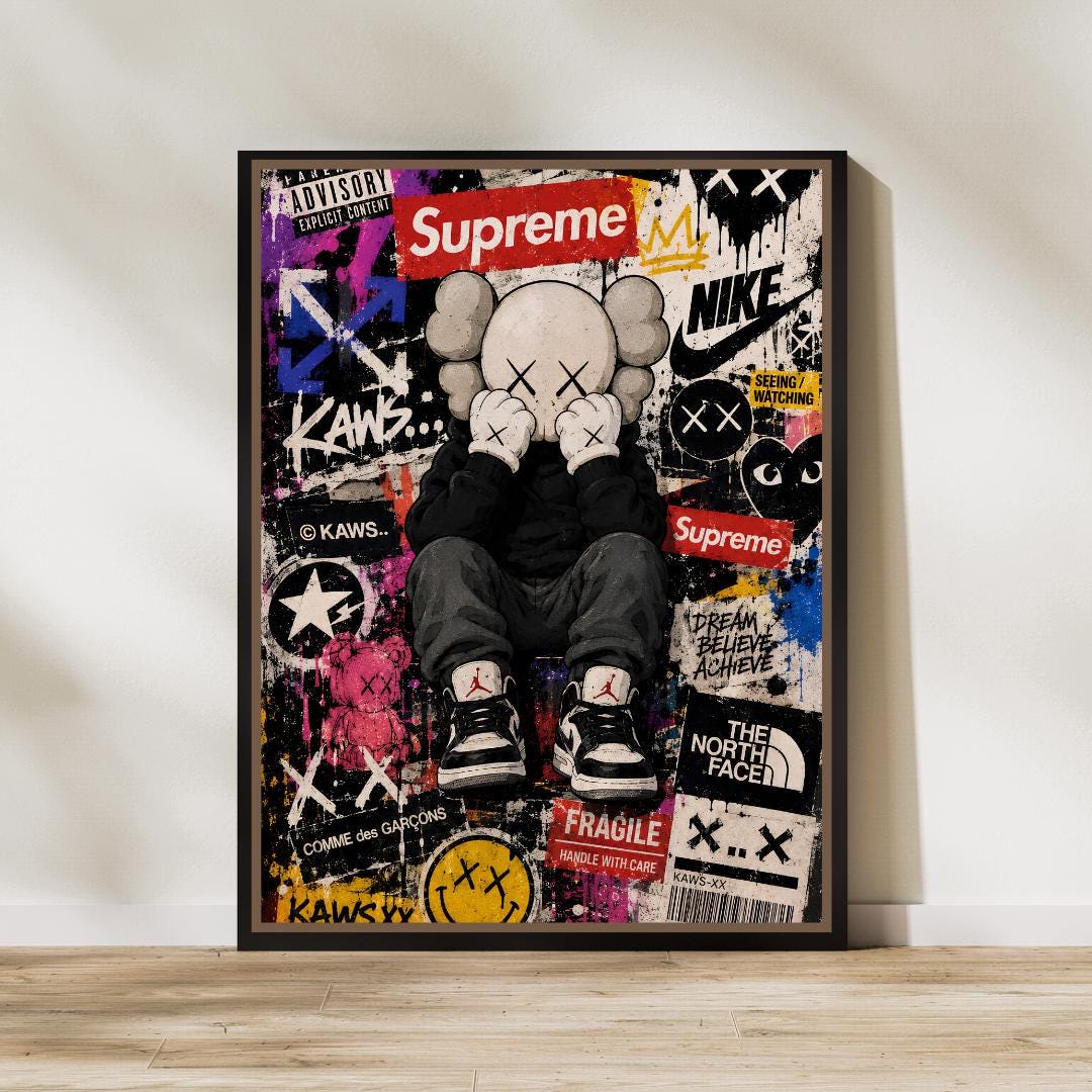 Bape Kaws Poster - Etsy