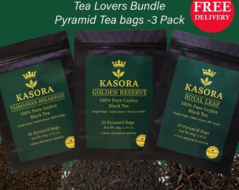 Kasora Tea Lovers Bundle – 3 Pack (60 Pyramid Bags) Free delivery within Australia only