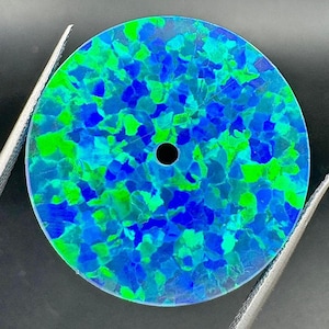 Opal Gemstone Watch Dial: 28.50 mm Flat disk, Lab - Created Blue Opal Gemstone Dial Watch Face