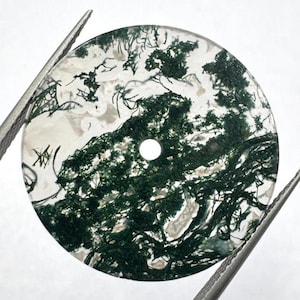 Watch Dial Moss Agate : 24.50 mm Round Disk, Custom Watch Making Craft