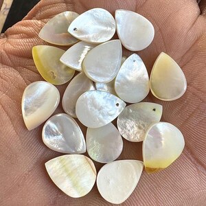 Mother of Pearl Pear Shape Flat Cabochon (Pack of 2 pc ) Jewellery Supply Gemstone Size Available 4x6 mm to 13x18 mm