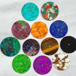 Natural Gemstone Watch Dial ( 0.7 mm thickness ) : Natural Multi Gemstone Round Dial Flat Disc Coin Gemstone For Making Watch