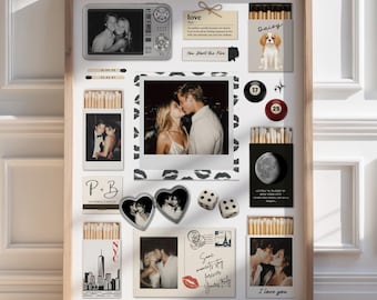 Editable Matchbook Template, Personalized Anniversary & Birthday Gift for Couples, Custom Matchbox Art, Romantic Printable Wall Art