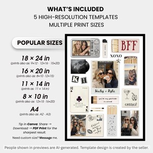 Editable Matchbook Template, Custom Matchbox Art, Bestie Birthday Gift, Friendship Keepsake, Printable Canva Template image 4