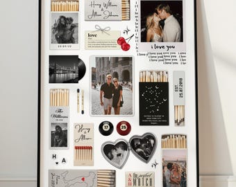 Personalized Matchbook Poster Template, Anniversary Couple Keepsake (Digital Download)