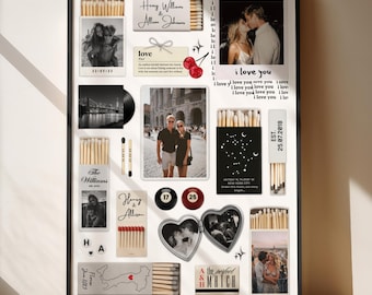 Custom Matchbook Poster Template, Anniversary Gift (Digital Download, Canva Editable)