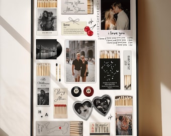 Custom Matchbook Poster Template, Anniversary Gift (Digital Download, Canva Editable)