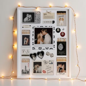 Plantilla de caja de cerillas editable, regalo personalizado de aniversario y cumpleaños para parejas, arte de caja de cerillas personalizado, arte mural romántico imprimible imagen 12