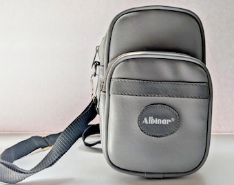 クロスボディストラップとベルトループ付きヴィンテージアルビナーカメラバッグ/ケース