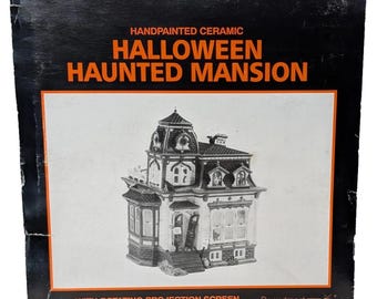 Rare Department 56 Halloween Haunted Mansion With Black Roof # 34050