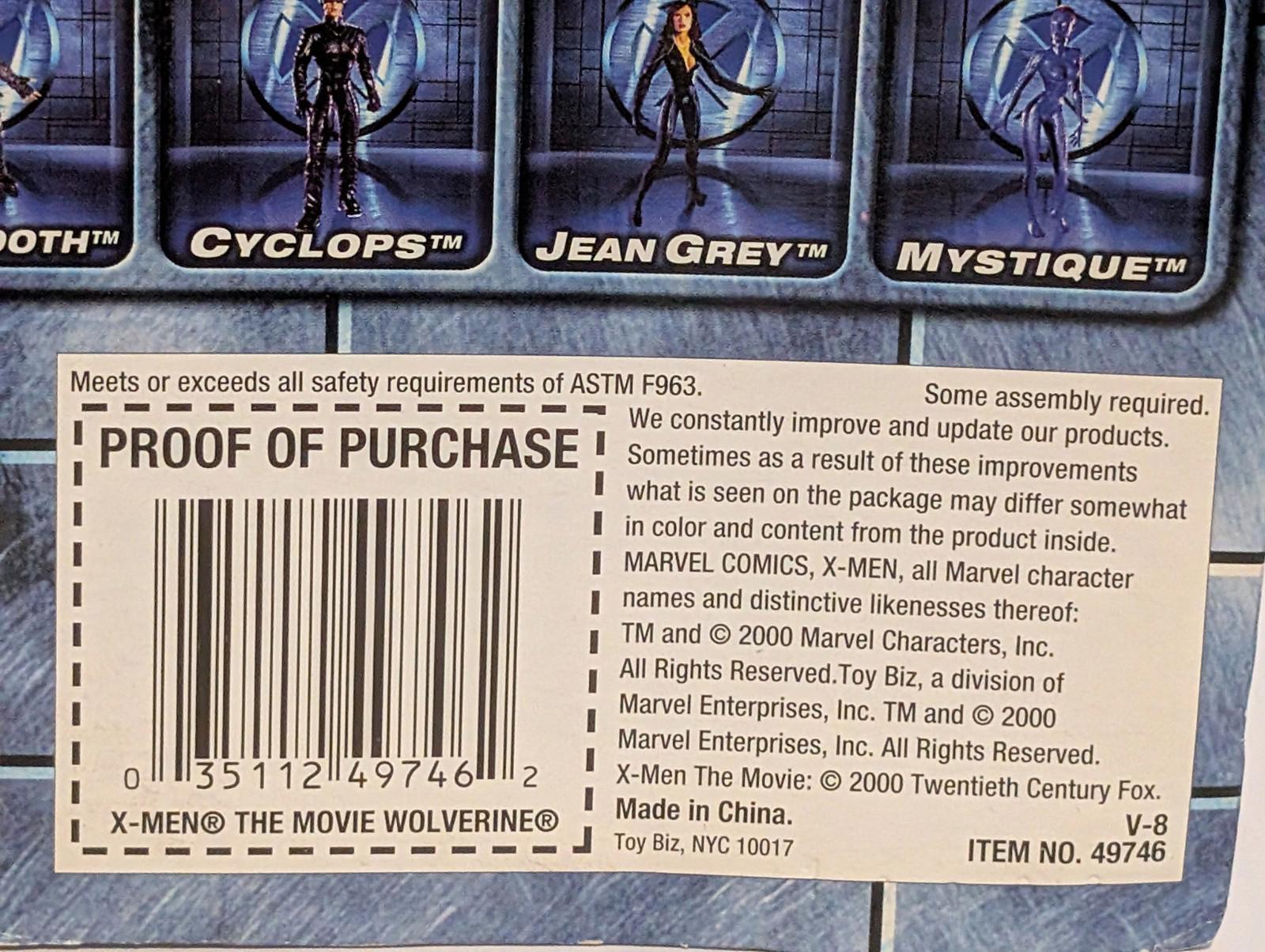 Toy Biz 2000 Marvel X-men the Movie 