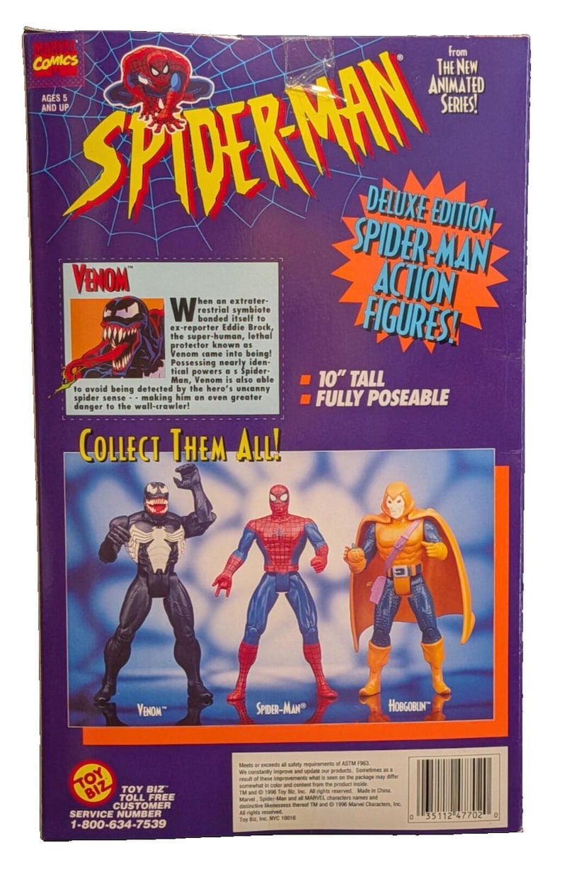 スパイダーマン アニメシリーズ 1996 ヴェノム デラックスエディション 10インチ アクションフィギュア 画像 7