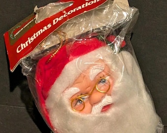 ヴィンテージ ウールワース サンタヘッド クリスマスオーナメント 新品未開封
