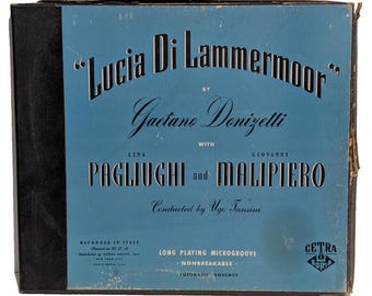 Donizetti Lucia di Lammermoor 3 LP Box Set Cetra Soria 1205 VG Recorded In Italy