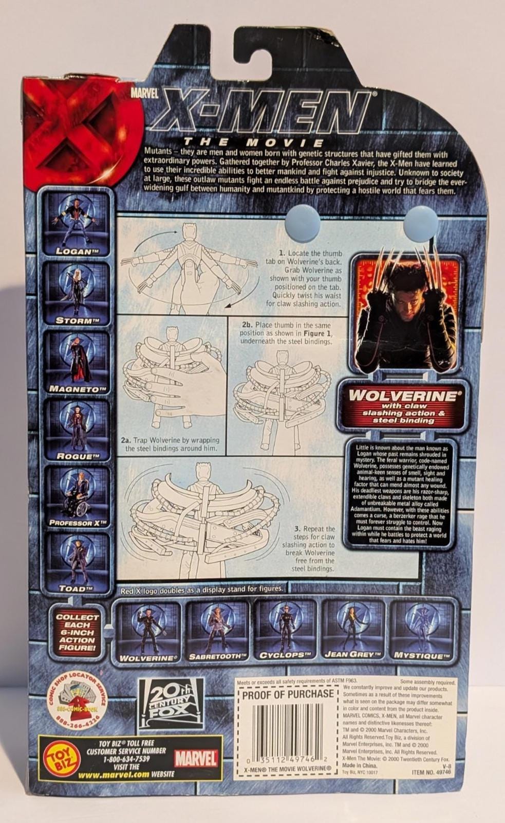 Toy Biz 2000 Marvel X-men the Movie 
