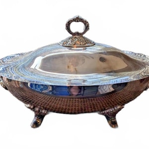 Towle Silver Plate Large Footed Soup Tureen Serving Bowl