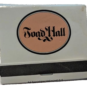 Caixa de fósforos rara e vintage: &quot;Toad Hall&quot;, história LGBTQ de São Francisco, década de 1970, sem marcas