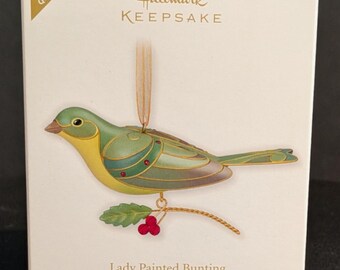 Hallmark Ornament Lady Painted Bunting Beauty Of The Birds Special Edition