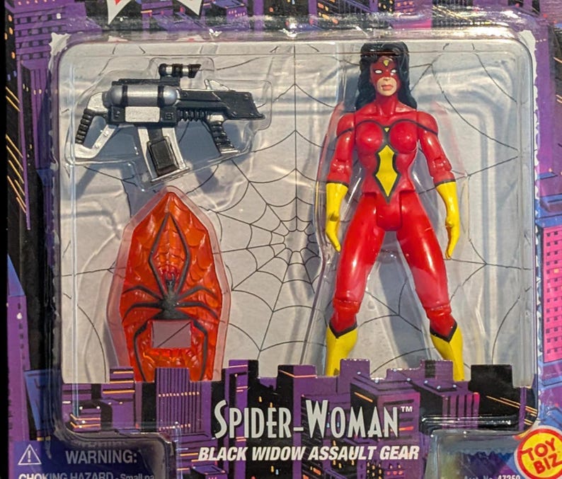 1996 Toy Biz Marvel The Amazing Spider-Man "Spider-Woman" Action Figure image 2