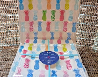 Cynthia Rowley Tropical Pineapple Melamine Salad Plates (New) & Dinner Plates (Used)