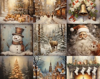 MIDJOURNEY PROMPT: Beautiful Vintage Christmas Paintings
