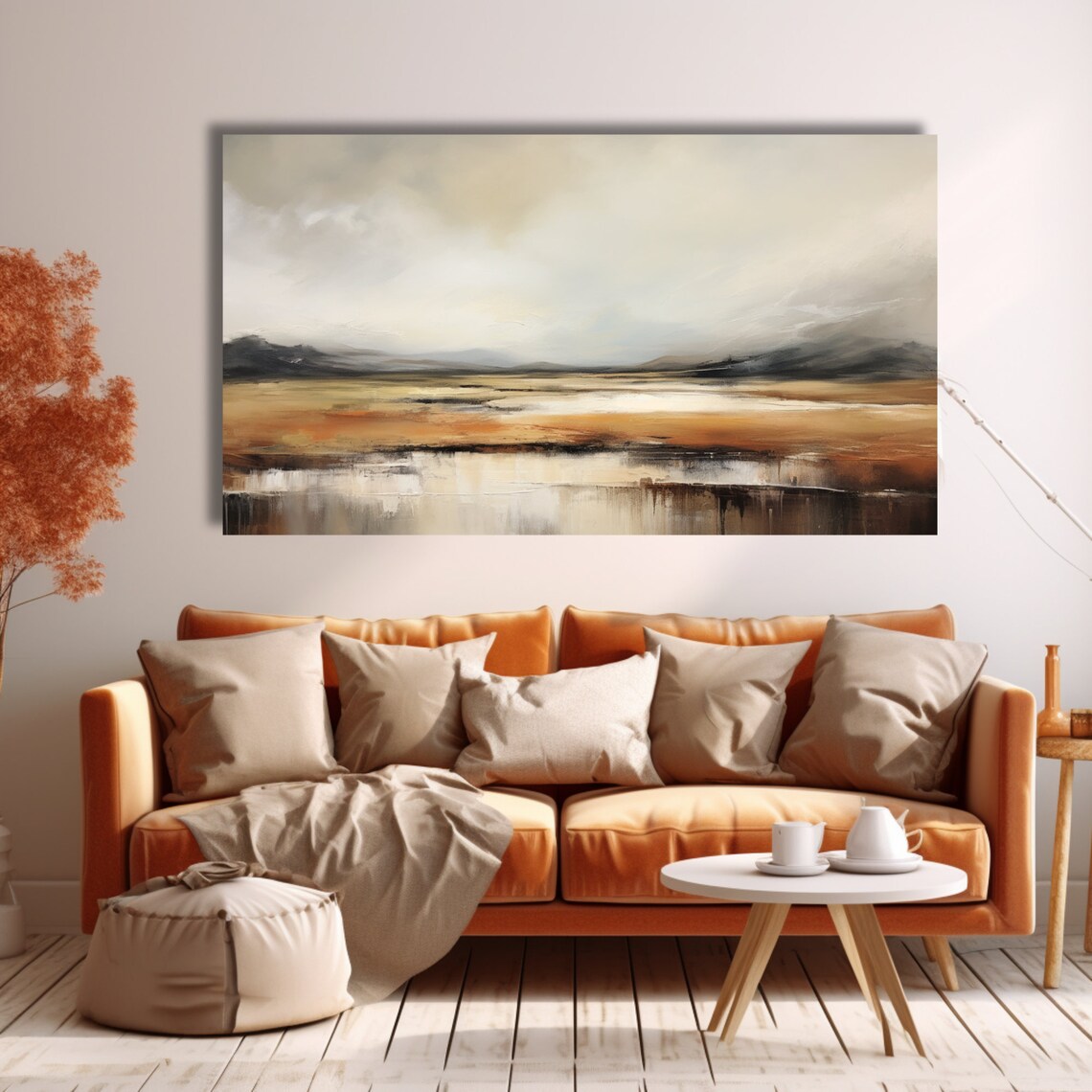 Beautiful Country River Canvas Unique Wall Art Oil Painting Extra Large