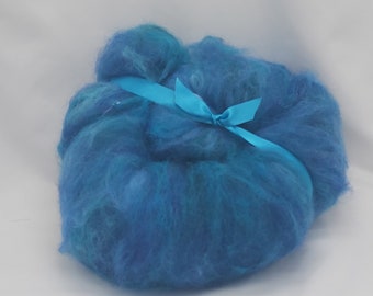 AUSVERKAUF!! Kardiertes Batt, 100% Merino zum Spinnen und Filzen - Cerulean Blues