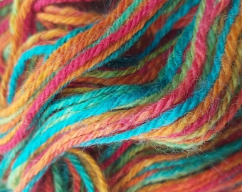 Handspun Garen, Merino, Regenboog, Wortel Salade colorway