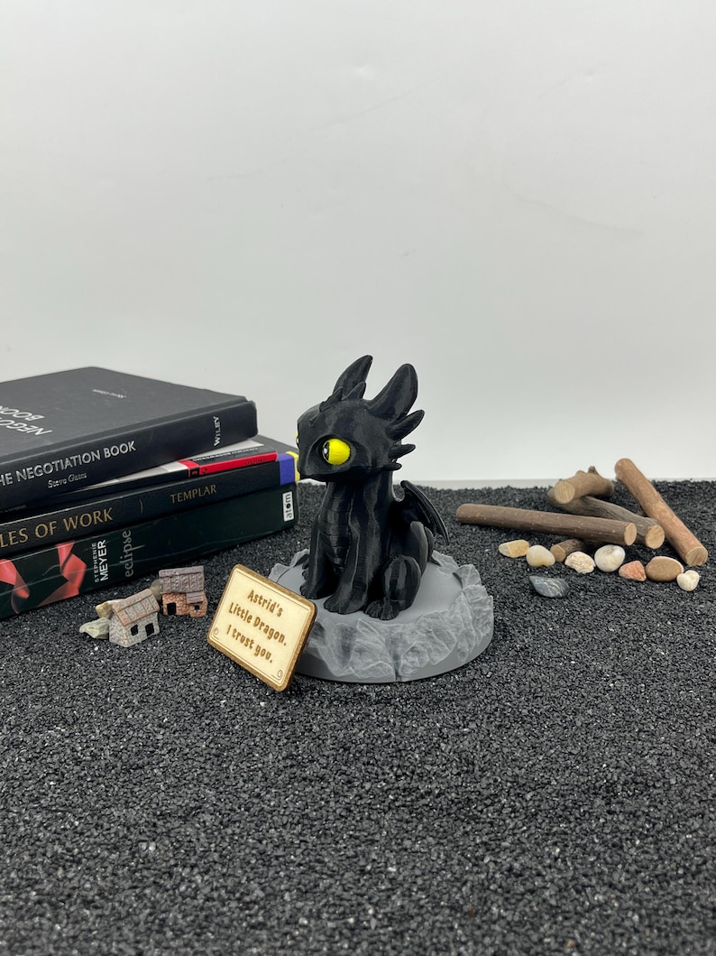 Emotional Support Toothless Dragon Desk Guardian | Custom Wooden Sign ...
