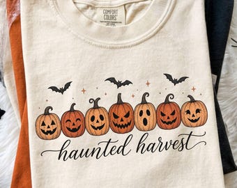 Pumpkin Season Halloween Comfort Colors® Shirt, Halloween Gift,  Fall Crewneck for Women, Autumn Outfit
