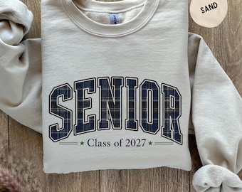 Senior Sweatshirt Class of 2027, Gift for High School Senior Graduation, Back To School Crewneck