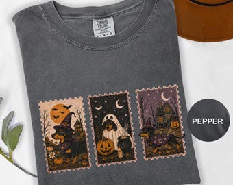 Dachshund Halloween Ghost Comfort Colors® Shirt, Retro Wiener Spooky Season Tee,  Gift For Dachshund Lover